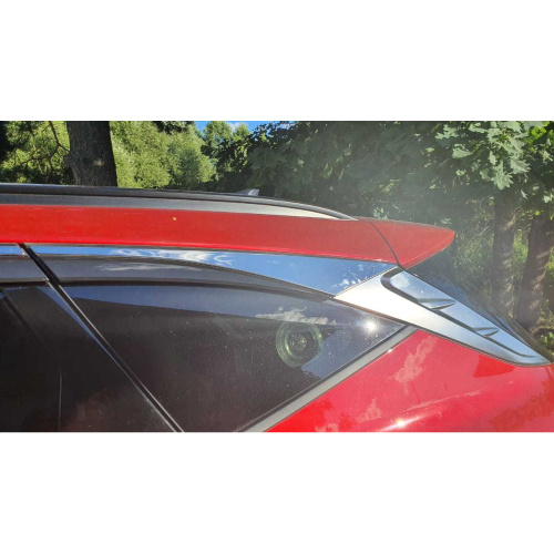 Дефлекторы окон Nissan Murano III (Z52) 2014-2023, накладные с хром. молдингом 4 шт Арт. ALV432M