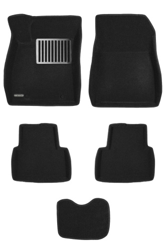 Коврики в салон Nissan Juke I (YF15) 2010-2014, 3D ткань Euromat LUX, Черный, Арт. EM3D003701