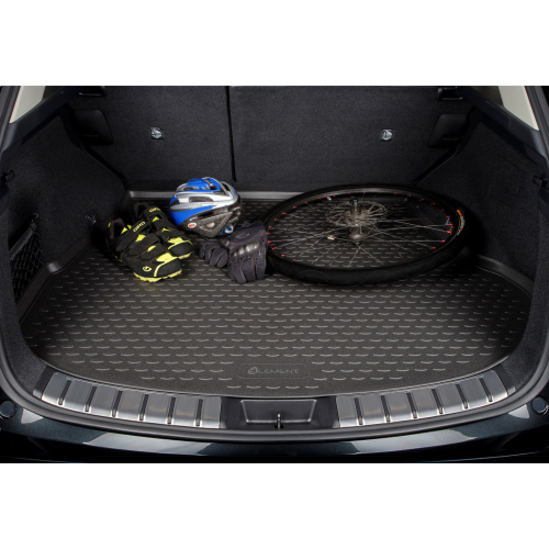 Коврик в багажник Nissan Leaf I (ZE0) 2010-2017 Хэтчбэк 5 дв., полиуретан Element, Черный, верхний, с сабвуфером Арт. ELEMENTA24798V11