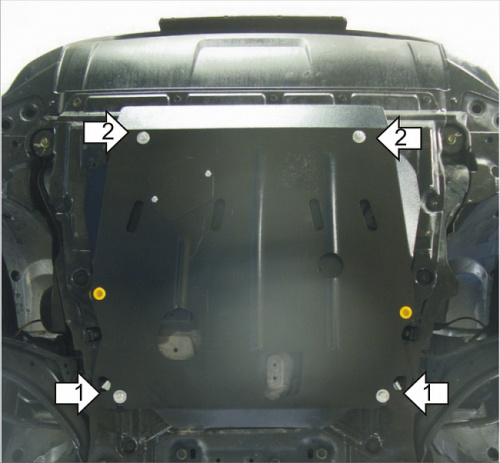 Защита картера двигателя и КПП Nissan X-Trail II (T31) 2007-2011 V-2,0D, 2,0, 2,5 4WD Арт. 01426