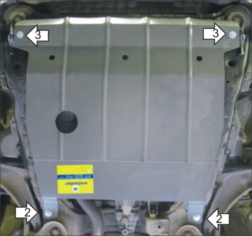 Защита картера двигателя и КПП Mitsubishi Grandis 2003-2011 Минивэн V-2,0D, 2,4 FWD Арт. 01316