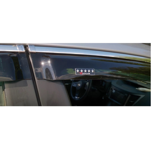 Дефлекторы окон Ford Mondeo V 2012-2019 Седан, накладные с хром. молдингом 4 шт Арт. CHR20195
