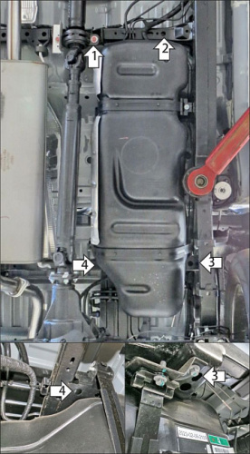 Защита топливного бака JAC T8 2018- Пикап V-2,0; 2,4 4WD Арт. 78304