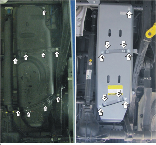 Защита топливного бака Volkswagen Amarok I 2010-2016 Пикап V-2.0 Арт. 382710