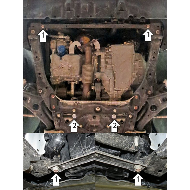 Защита картера двигателя и КПП Honda ZR-V 2022- Внедорожник 5 дв. V-1.5; FWD; АКПП; для а/м производства Китай Арт. 70806