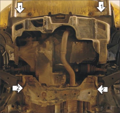 Защита картера двигателя и КПП Honda HR-V I 1998-2001 Внедорожник 5 дв. V-1,6 FWD, 4WD; для а/м 1999-2005; на автомобили с кенгурятником Арт. 00822