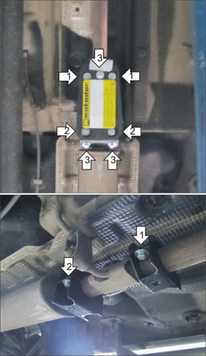 Защита глушителя Renault Duster I 2010-2015 V- 1,6; 2,0 4WD Арт. 01726