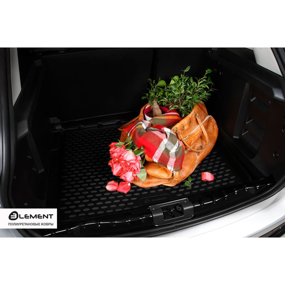 Коврик в багажник Hyundai Sonata VII (LF) 2017-2019 FL, полиуретан Element, Черный, версия с полноценным запасным колесом Арт. ELEMENT2561B10