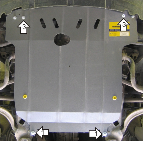 Защита картера двигателя и КПП Audi A4 II (B6) 2000-2006 Универсал V-1,9D FWD; для а/м 2000-2004
 Арт. 00122