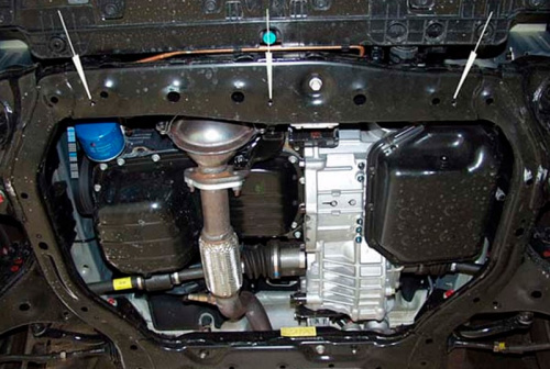 Защита картера двигателя и КПП Hyundai Accent III (MC) 2006-2011 Хэтчбэк 3 дв. V-1,4; 1,6 1,5CRDI Арт. 10.1015