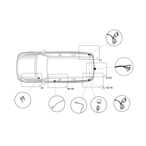 Блок согласования Renault Dokker I 2012-2023 Минивэн Универсальный 7pin с отключением парктроника Hak-System Арт. 12620508