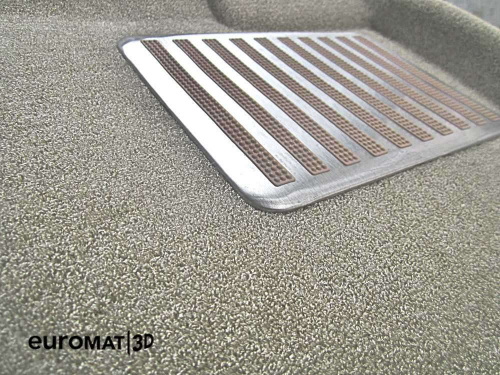 Коврики в салон Toyota Camry VII (XV50) 2011-2014, 3D ткань Euromat LUX, Бежевый, Арт. EM3D005104T