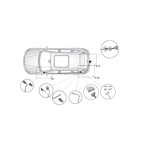 Блок согласования Renault Koleos II 2016-2019 Внедорожник 5 дв. Smart-Connect 7pin c отключением парктроника Hak-System Арт. 12180545
