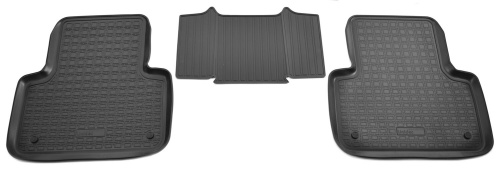 Коврики в салон Audi Q7 II (4M) 2015-2019, полиуретан 3D Norplast, Черный, Арт. NPA11-C05-774