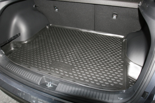 Коврик в багажник Hyundai Creta I 2015-2020, полиуретан Element, Черный, два кармана Арт. ELEMENT2062B10