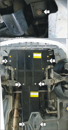 Защита картера двигателя и КПП Mercedes-Benz V-Класс II (W447) 2014- V-2,2D RWD только АКПП Арт. 01233