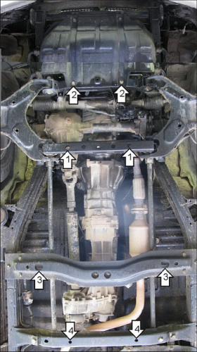 Защита картера двигателя, КПП и РК Great Wall Safe I (G5) 2001-2010 Внедорожник 5 дв. V-2,2 4WD для а/м с 2004 Арт. 03103