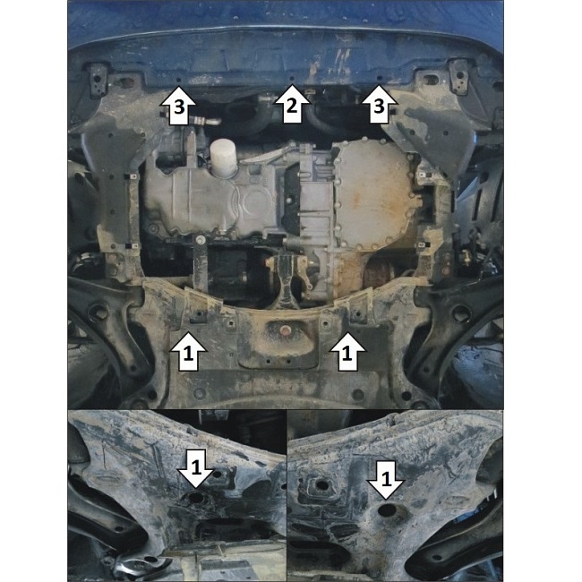 Защита картера двигателя и КПП Honda Freed II 2016-2019 Минивэн V-1,5 FWD Арт. 70802