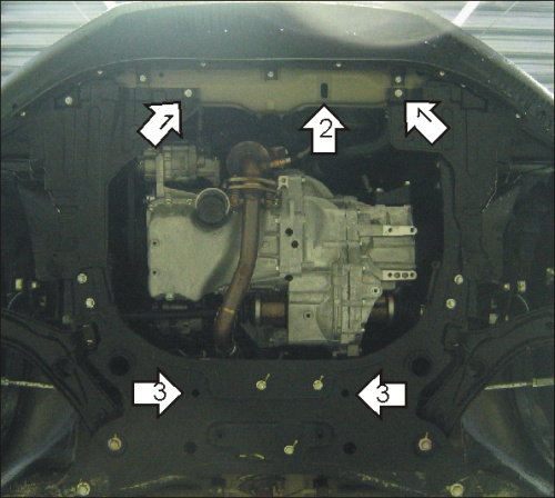 Защита картера двигателя и КПП Suzuki Splash 2008-2012 V-1,0, 1,2, 1,2D FWD Арт. 02415