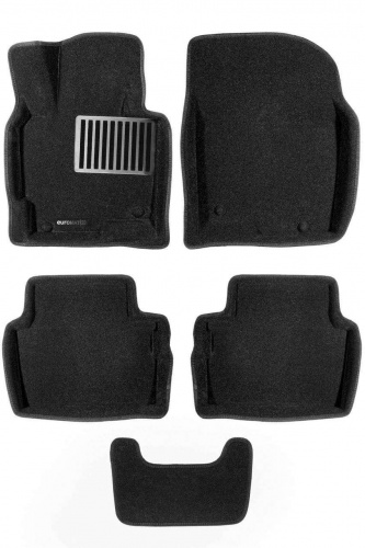Коврики в салон Mazda CX-5 I (KE) 2011-2015, 3D ткань Euromat LUX, Черный, Арт. EM3D003407