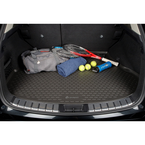 Коврик в багажник Nissan Leaf I (ZE0) 2010-2017 Хэтчбэк 5 дв., полиуретан Element, Черный, верхний, с сабвуфером Арт. ELEMENTA24798V11