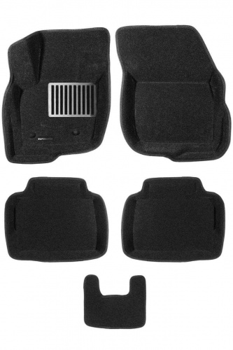 Коврики в салон Ford Mondeo V 2012-2019 Седан, 3D ткань Euromat LUX, Черный, Арт. EM3D002216