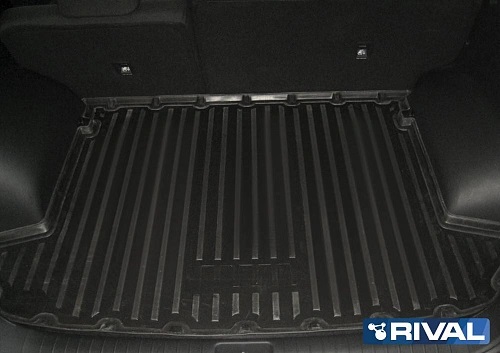Коврик в багажник Kia Sportage IV 2015-2018, полиуретан Rival, Черный, Арт. 12805004