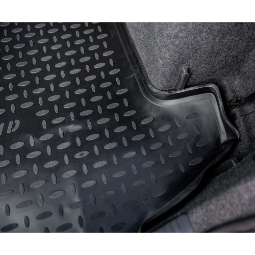 Коврик в багажник Volkswagen Polo VI 2020-2023 Лифтбек, полиуретан Seintex, Черный, с ушами Арт. 85674