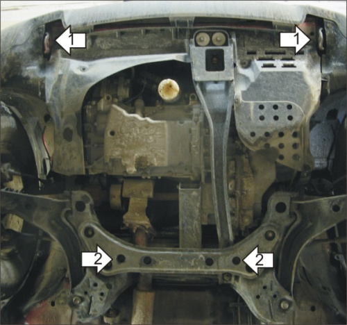 Защита картера двигателя и КПП Ford Escape I 2000-2004 Внедорожник 5 дв. V-2,0, 2,3, 3,0 4WD; для а/м 2001-2007; (Без кенгурятника) Арт. 00738