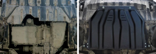 Защита картера двигателя и КПП Mitsubishi Outlander III 2012-2014 V - 2.0; 2.4; 3.0 Арт. 111.04036.1
