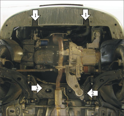 Защита картера двигателя и КПП Fiat Albea I 2005-2012 рестайлинг Седан V-1,0; 1,4; 1,6; 1,2D - FWD Арт. 00611