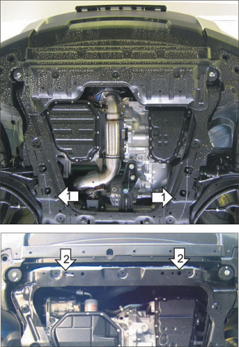 Защита картера двигателя и КПП Nissan Qashqai II (J11) 2013-2019 V- 1,2; 1,6D; 2,0 - FWD, 4WD; для а/м с 2015- (Только для российской сборки) Арт. 714