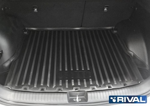 Коврик в багажник Hyundai Creta I 2015-2020 Внедорожник 5 дв., полиуретан Rival, Черный, Арт. 12310002