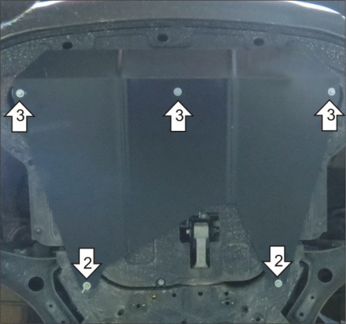 Защита картера двигателя и КПП Hyundai Creta I 2015-2020 V-1,6, 2,0 4WD, FWD Арт. 50911