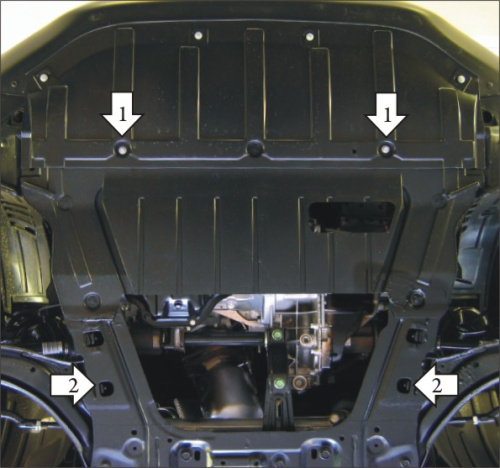 Защита картера двигателя и КПП Nissan Qashqai I (J10) 2006-2010 Внедорожник 5 дв. V-1,6, 2,0 4WD, FWD Арт. 01434
