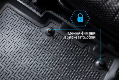 Коврики в салон Subaru Outback V (BS) 2014-2018 Универсал, полиуретан Rival, Черный, Арт. 15403001