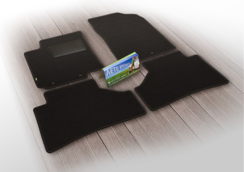 Коврики в салон Hyundai Solaris I 2010-2014 Седан, текстильные Klever standart "Standard", Черный, Арт. KVR02204501210KH