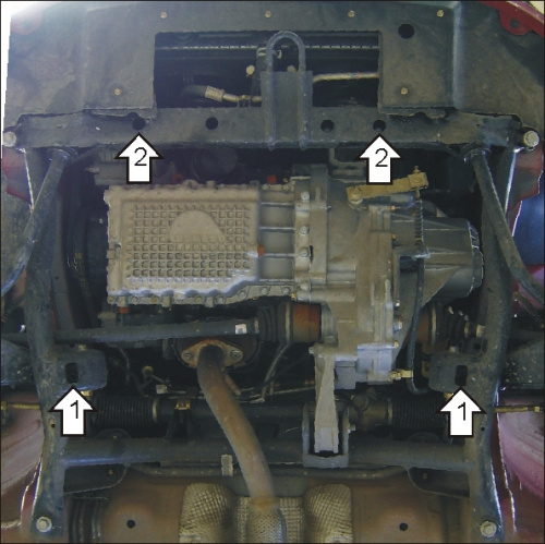 Защита картера двигателя и КПП Chery Kimo (A1) 2007-2014 Хэтчбэк 5 дв. V-1,1; 1,3 - FWD Арт. 09007