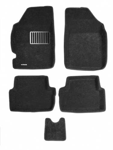 Коврики в салон Chevrolet Spark (M300) 2020- 1 рестайлинг Хэтчбэк 5 дв., 3D ткань Euromat LUX, Черный, Арт. EM3D001508