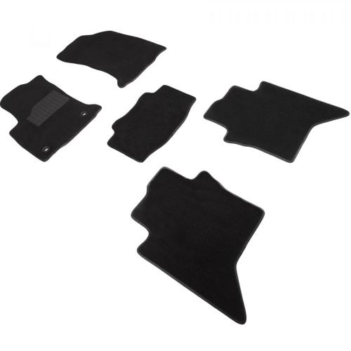 Коврики в салон Toyota Hilux VIII 2015-2020 Пикап, текстильные Seintex Lux, Черный, Арт. 89665
