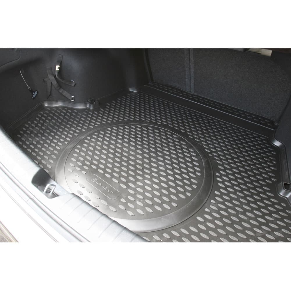Коврик в багажник Hyundai Sonata VII (LF) 2017-2019 FL, полиуретан Element, Черный, версия с полноценным запасным колесом Арт. ELEMENT2561B10