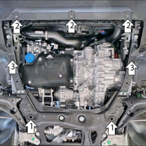 Защита картера двигателя и КПП EXEED RX 2022- V-2.0; 4WD Арт. 79014