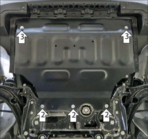 Защита картера двигателя и КПП Jetta VS5 I 2019- Внедорожник 5 дв. V-1.4; FWD для а/м с 2023- Арт. 52304