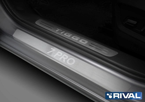 Накладки порогов RIVAL (4шт.) Chery Tiggo 7 Pro (2020-)