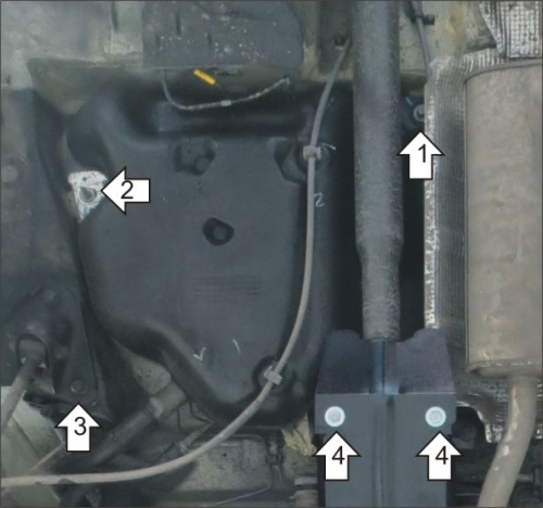 Защита топливного бака Renault Arkana 2019- Внедорожник 5 дв. V-1,3, 1,6 4WD Арт. 01737