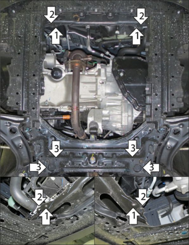 Защита картера двигателя и КПП Suzuki Baleno III 2022- Хэтчбэк 5 дв. Арт. 72402
