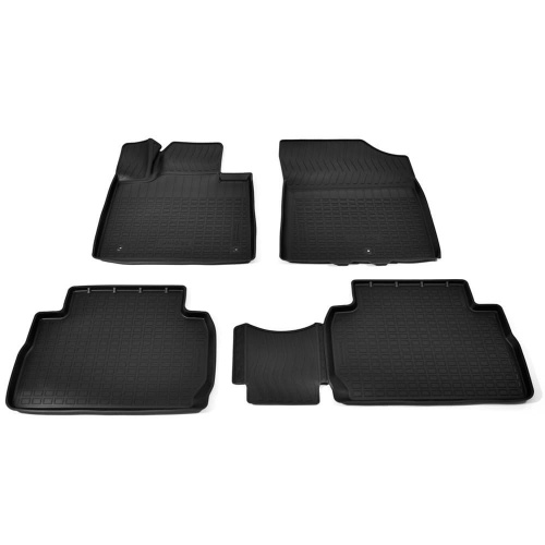 Коврики в салон Hyundai Santa Fe IV (TM) 2020- FL, полиуретан 3D Norplast, Черный, 5 мест Арт. NPA11C31535