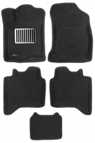Коврики в салон Toyota Hilux VIII 2015-2020 Пикап, 3D ткань Euromat LUX, Черный, Арт. EM3D005134