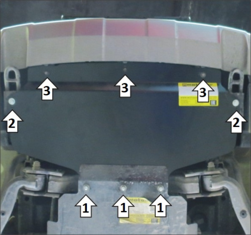 Защита радиатора Kia Mohave I 2016-2020 Рестайлинг Внедорожник 5 дв. V-3.0D 4WD Арт. 11030