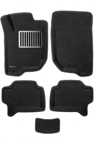 Ковры салона Fiat Fullback 2015-2020 Пикап, 3D ткань Euromat LUX, Чёрный, Арт. EM3D-003612